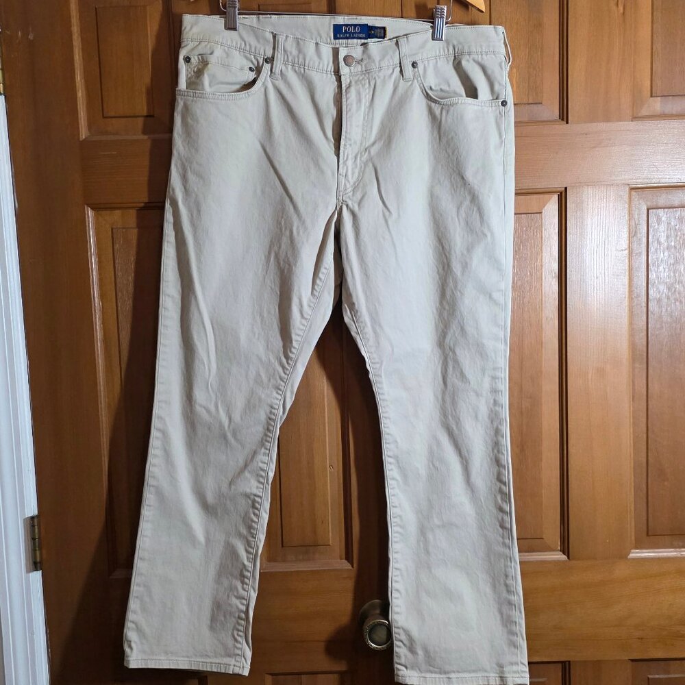 Polo Ralph Lauren VARICK Slim Straight 5 Pckt Pant Stone 36x30